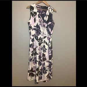 Navy, Purple, White Flower Pattern Dress Alfani 12